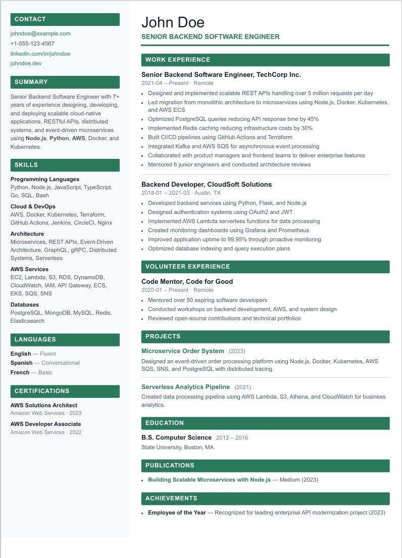 Double Column template preview